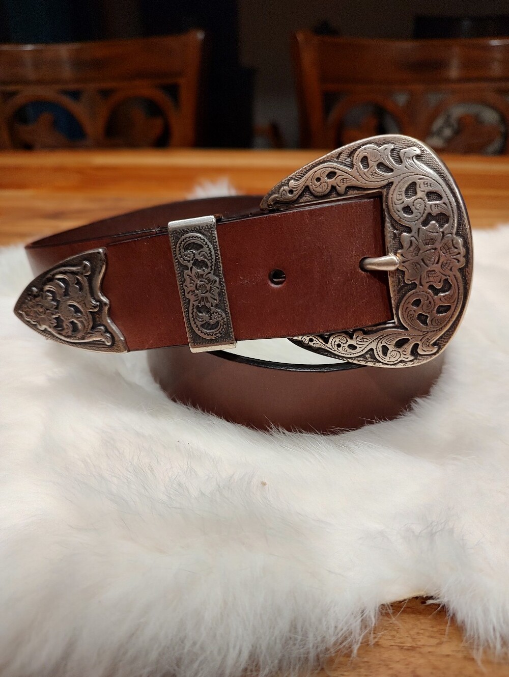 Italian Leather Belt Silpada Designs Western Cowgirl Yellowstone Deep Brown SZ:L